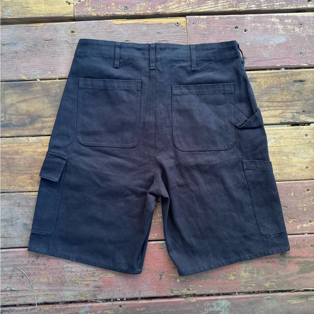 Fashion Nova Men’s Black Cargo Jean Shorts with Utility Pockets New